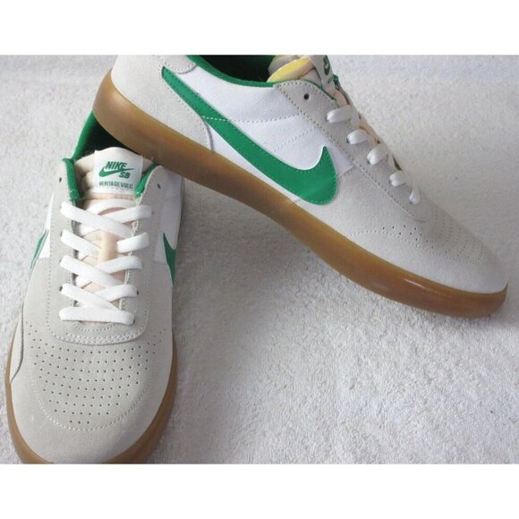 Nike Men's SB Heritage Vulc Skate Shoes Summit White Lucky Green Sizes NIB - Picture 4 of 5